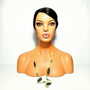 Green & Black Fun Necklace & Earrings